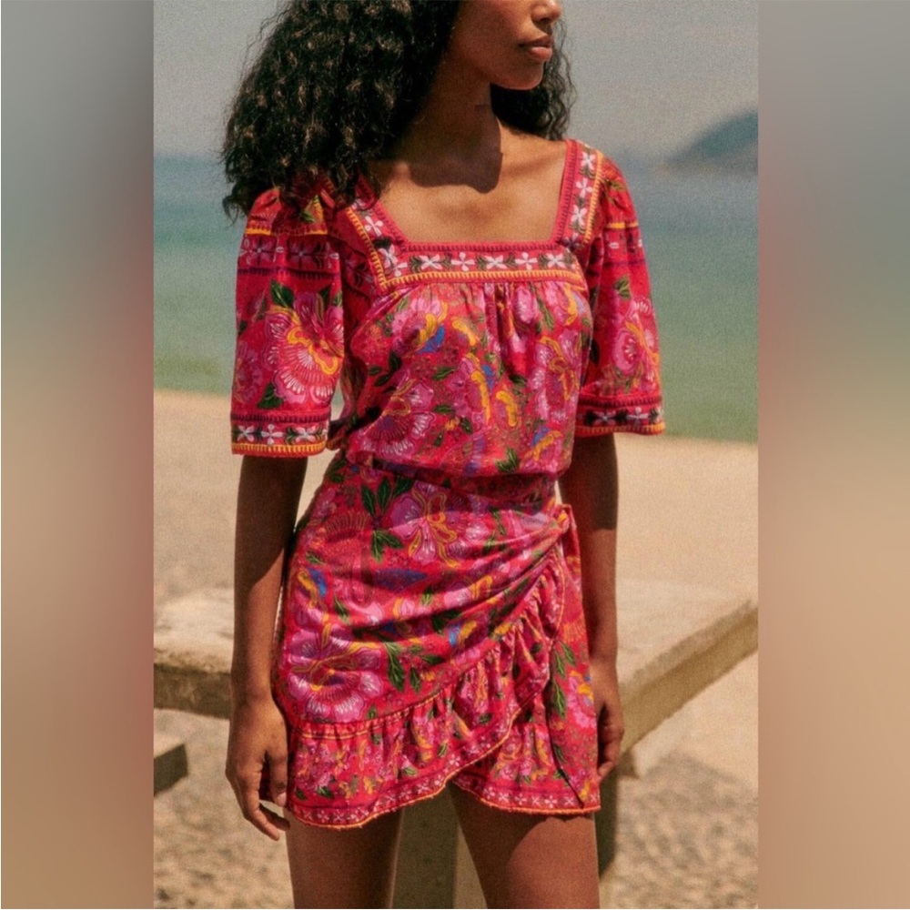 FARM Rio Pink Floral Mini Skirt